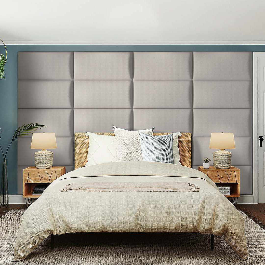 Upholstered Wall Panels Linen Misty Hill Gray 32"x 16" (4 Pack)